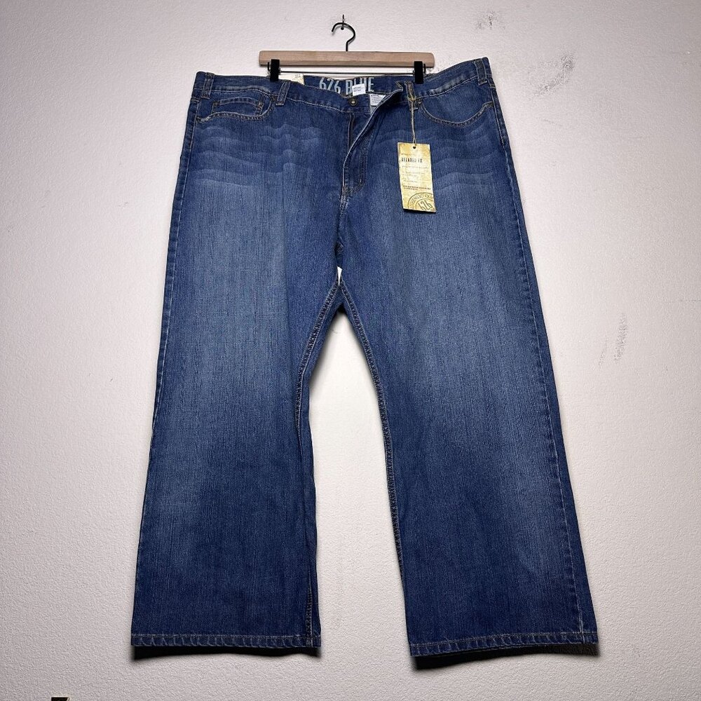 626 Blue Denim Jean Pant Men 48x30 Relaxed Straight Western NWT Western Wide Leg